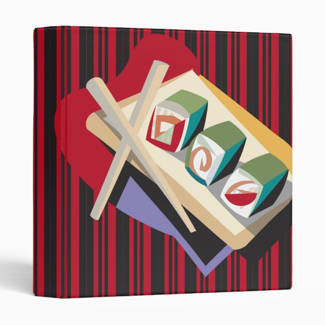 funky sushi notebook binder (Front/Spine)