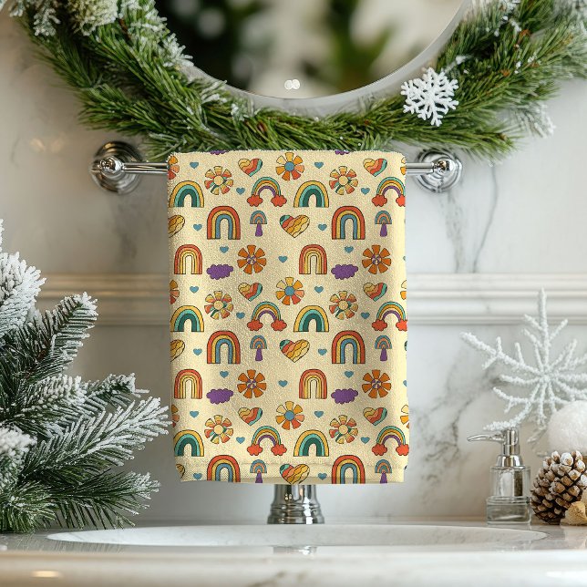 Funky Swirl Towel Groovy Boho Bathroom Decor (Funky Swirl Towel Groovy Boho Bathroom Decor)