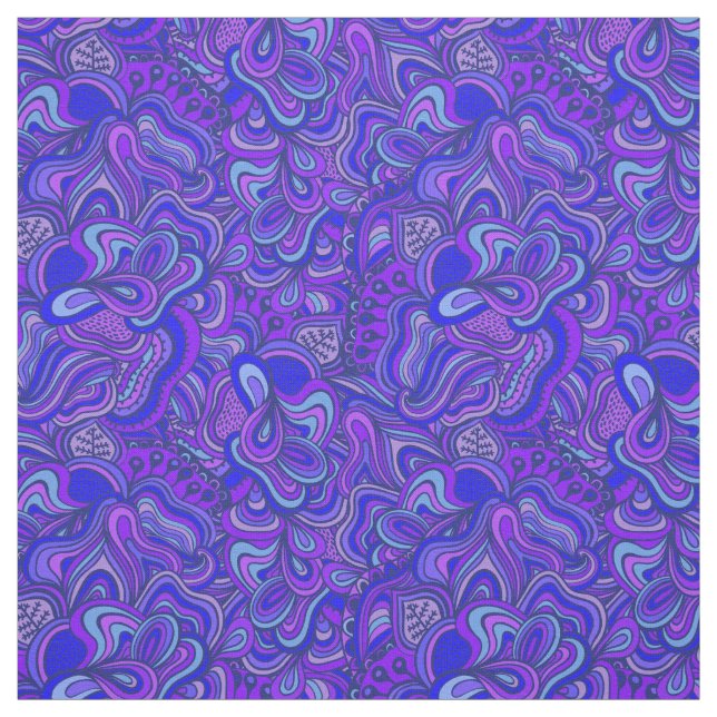 Funky Swirled Abstract Purple Fabric (Swatch)