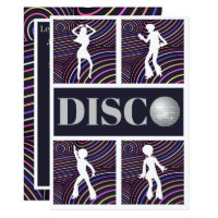 Funky Swirls Disco Theme 70's Party Invitation