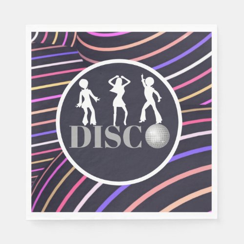 Funky Swirls Disco Theme 70s Party Napkins