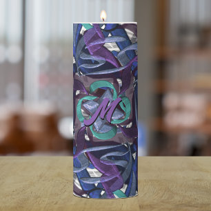 Funky Swirls Pillar Candle