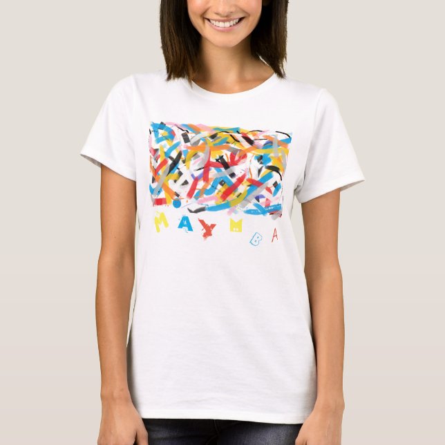 Funky T-shirt with random letters MAYMBA (Front)