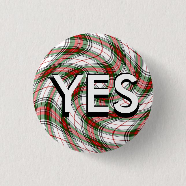 Funky Tartan Scottish Independence Pinback Button (Front)