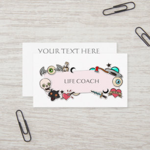 Funky tattoo style stickers business card
