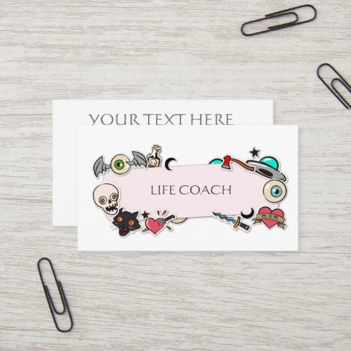 Funky tattoo style stickers    business card