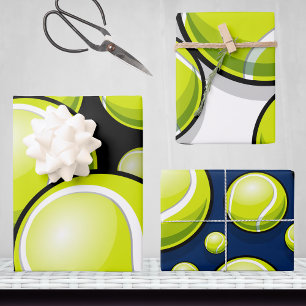 Funky Tennis Ball Sport Wrapping Paper Sheets