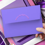 Funky text bachelorette party pink & purple fun envelope<br><div class="desc">Get ready to party in style with our fun and funky bachelorette party envelope! Drenched in vibrant shades of purple and pink, this eye-catching envelope is the perfect way to kick off your celebration. The customizable curved text on the back lets you add a personal touch, making it uniquely yours....</div>