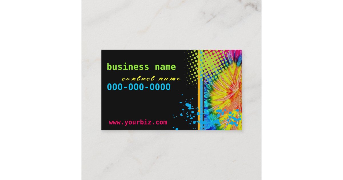 funky tie dye business card zazzle com tie dye business cards