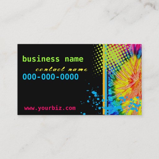 Customizable Funky Tie Dye Business Card