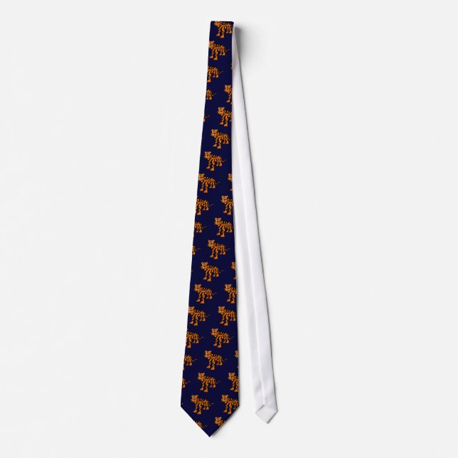 Funky Tiger Art Cartoon Neck Tie (Front)