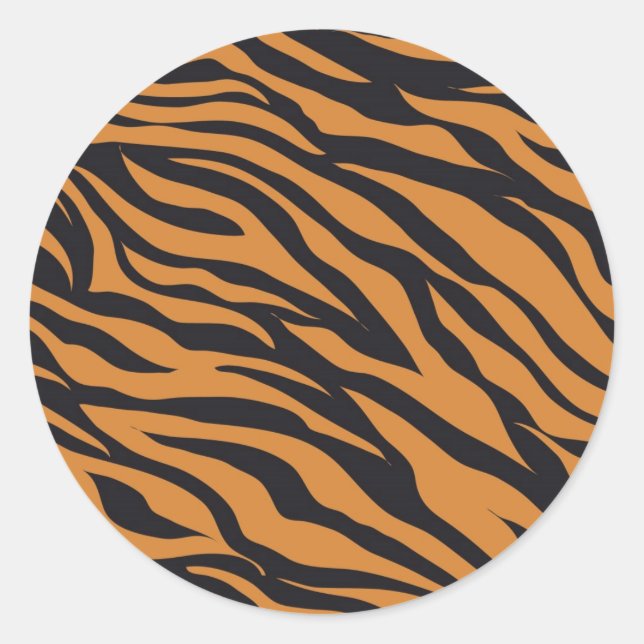 Funky Tiger Stripes Wild Animal Patterns Gifts Classic Round Sticker (Front)