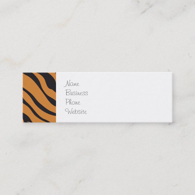 Funky Tiger Stripes Wild Animal Patterns Gifts Mini Business Card (Front)