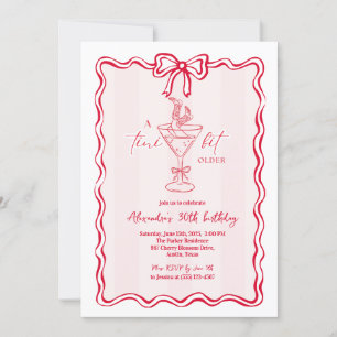 Funky Tini Bit Older Martini Birthday Party Doodle Invitation