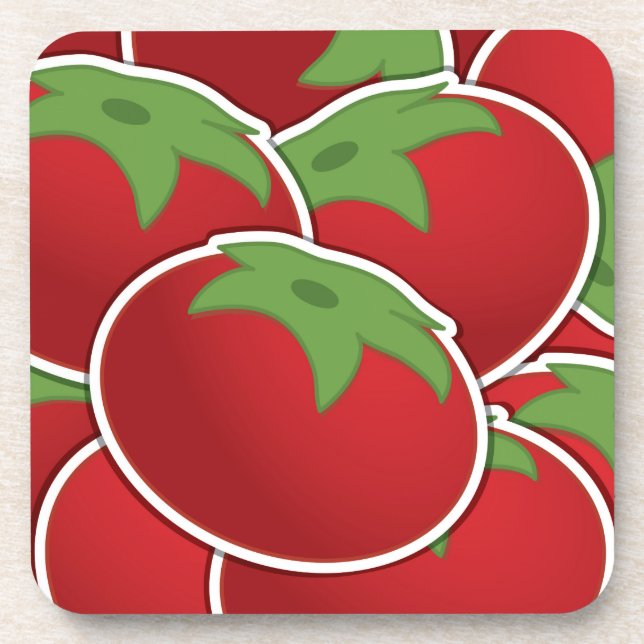 Funky tomato drink coaster (Front)