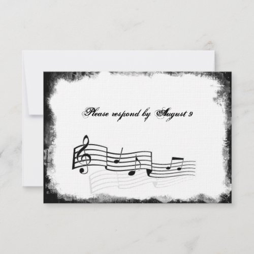 Funky Torn Paper Black Music rsvp with envelopes