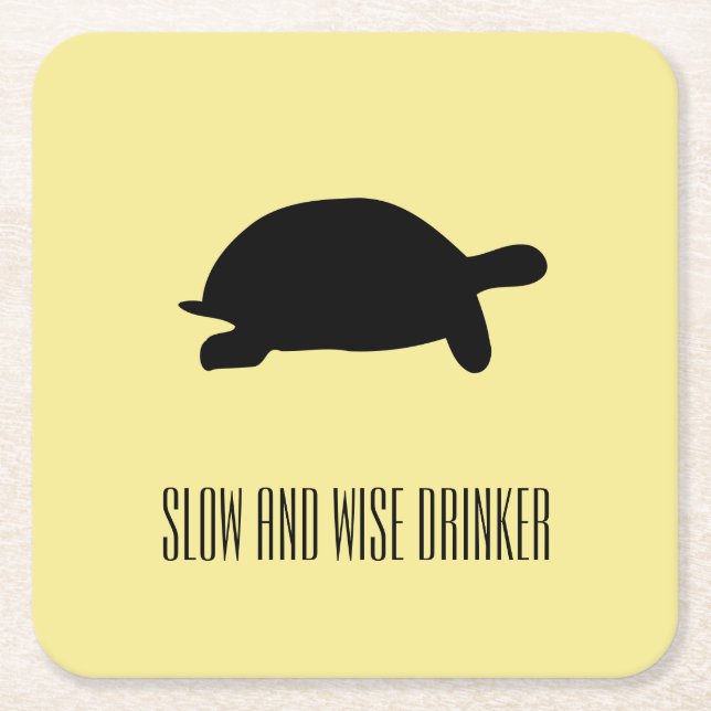 Funky Tortoise Slow and Wise Drinker Coaster (Front)