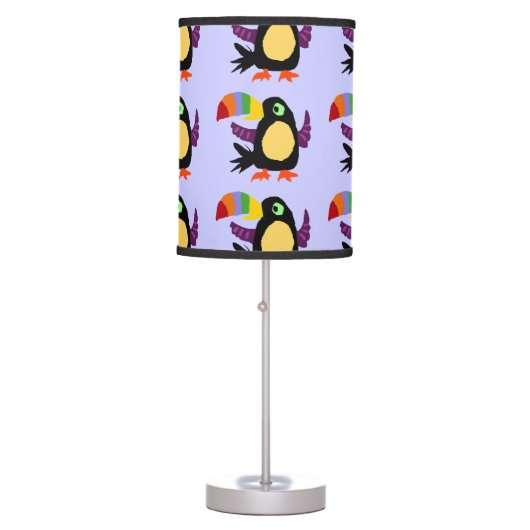 Funky Toucan Primitive Art Lamp (Front)