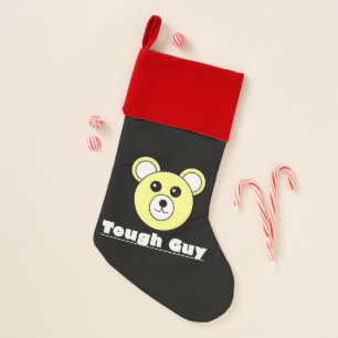 Funky Tough Guy Bear Face Christmas Stocking