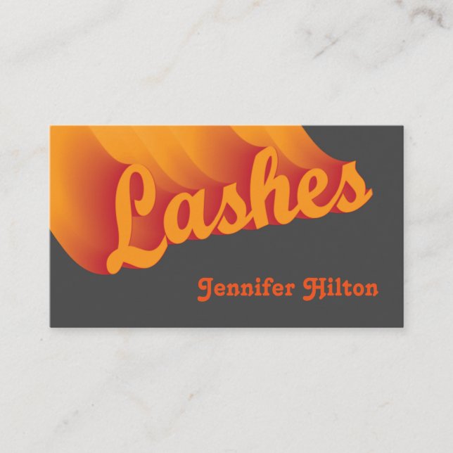 Funky trendy  colorful lashes logo after care business card (Front)