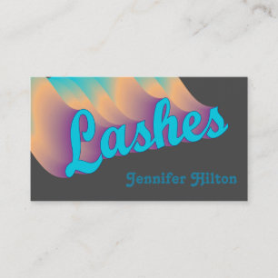 Funky trendy retro colorful lashes logo after care business card