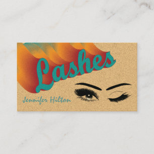 Funky trendy retro colorful lashes logo after care business card