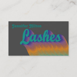 Funky trendy retro colorful lashes logo after care business card