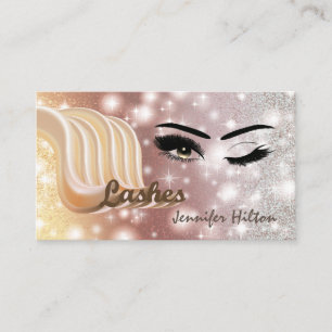 Funky trendy retro colorful lashes logo after care business card