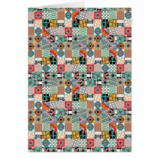 Funky Tribal Patchwork Geometric Pattern Cards