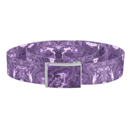 Funky Trippy Boho Hippie Monochrome Purple Marble  Belt