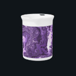 Funky Trippy Boho Hippie Monochrome Purple Marble  Beverage Pitcher<br><div class="desc">This trippy bohemian eclectic eccentric funky psychedelic swirly squiggly marbled groovy boho monochromatic muted deep purple marble digital abstract art was created with Mirror Lab</div>