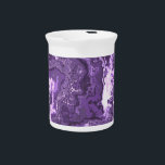 Funky Trippy Boho Hippie Monochrome Purple Marble  Beverage Pitcher<br><div class="desc">This trippy bohemian eclectic eccentric funky psychedelic swirly squiggly marbled groovy boho monochromatic muted deep purple marble digital abstract art was created with Mirror Lab</div>