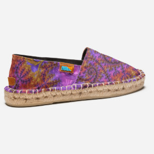 Funky Trippy Colorful Vibrant Spiraling Fractal Espadrilles