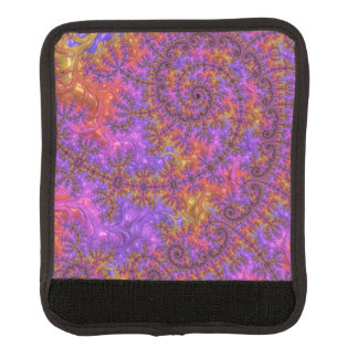 Funky Trippy Colorful Vibrant Spiraling Fractal Luggage Handle Wrap