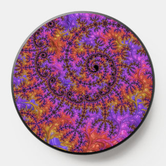 Funky Trippy Colorful Vibrant Spiraling Fractal PopSocket