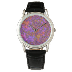 Funky Trippy Colorful Vibrant Spiraling Fractal Watch