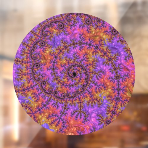 Funky Trippy Colorful Vibrant Spiraling Fractal Window Cling