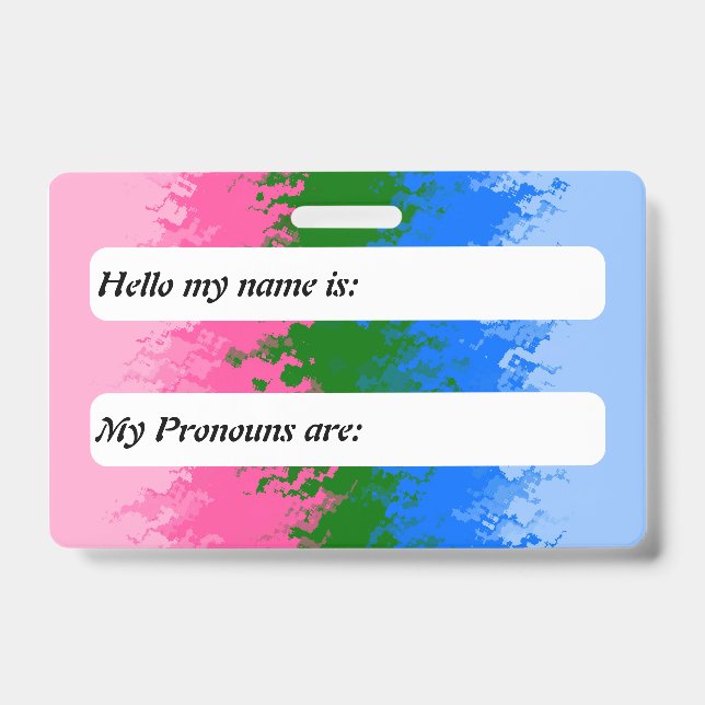 Funky Trippy Customizable Omniromantic Pride Flag Badge (Front)