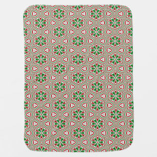 Funky Trippy Eclectic Boho Christmas Kaleidoscope Baby Blanket
