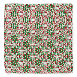 Funky Trippy Eclectic Boho Christmas Kaleidoscope Bandana