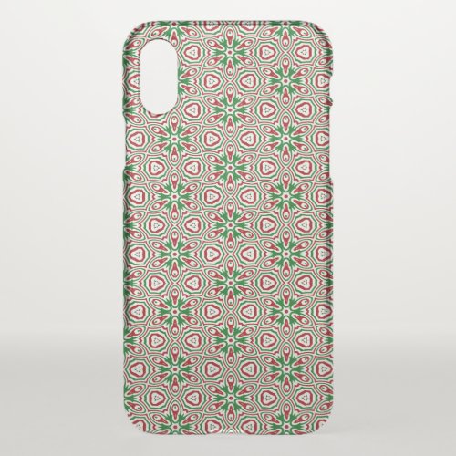 Funky Trippy Eclectic Boho Christmas Kaleidoscope  iPhone X Case