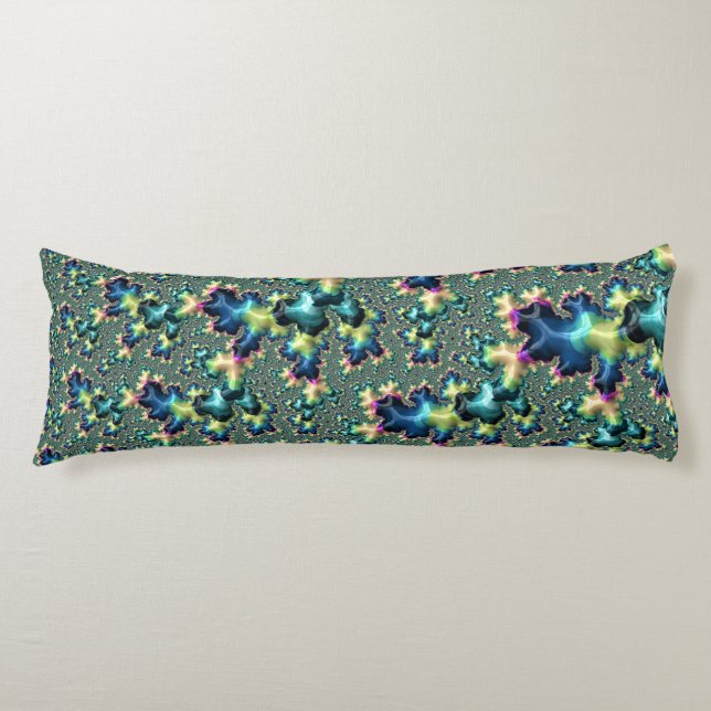 Funky Trippy Eclectic Boho Hippie Abstract Fractal Body Pillow (Front)