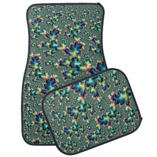 Funky Trippy Eclectic Boho Hippie Abstract Fractal Car Mat