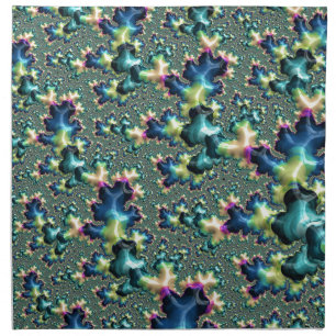 Funky Trippy Eclectic Boho Hippie Abstract Fractal Cloth Napkin