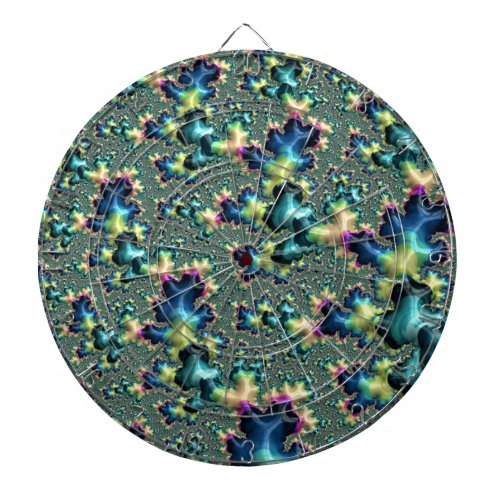 Funky Trippy Eclectic Boho Hippie Abstract Fractal Dartboard