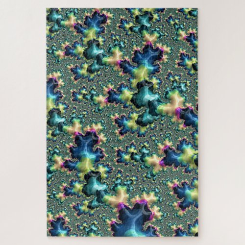 Funky Trippy Eclectic Boho Hippie Abstract Fractal Jigsaw Puzzle