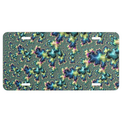 Funky Trippy Eclectic Boho Hippie Abstract Fractal License Plate