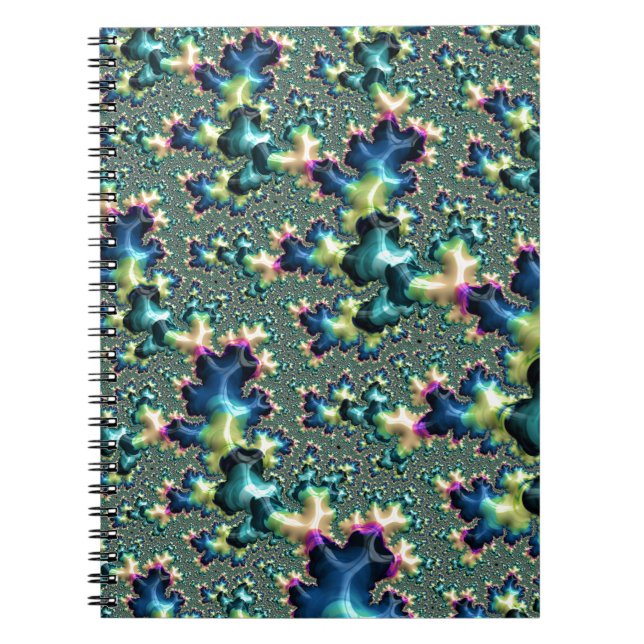 Funky Trippy Eclectic Boho Hippie Abstract Fractal Notebook (Front)