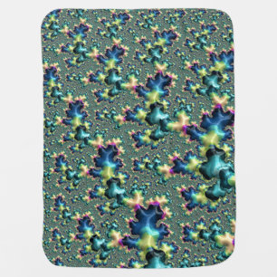 Funky Trippy Eclectic Boho Hippie Abstract Fractal Swaddle Blanket