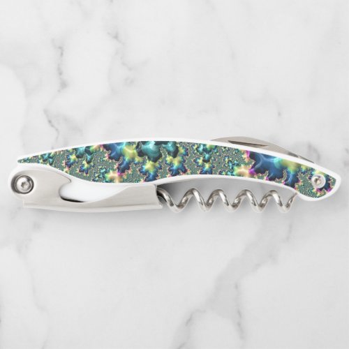 Funky Trippy Eclectic Boho Hippie Abstract Fractal Waiters Corkscrew